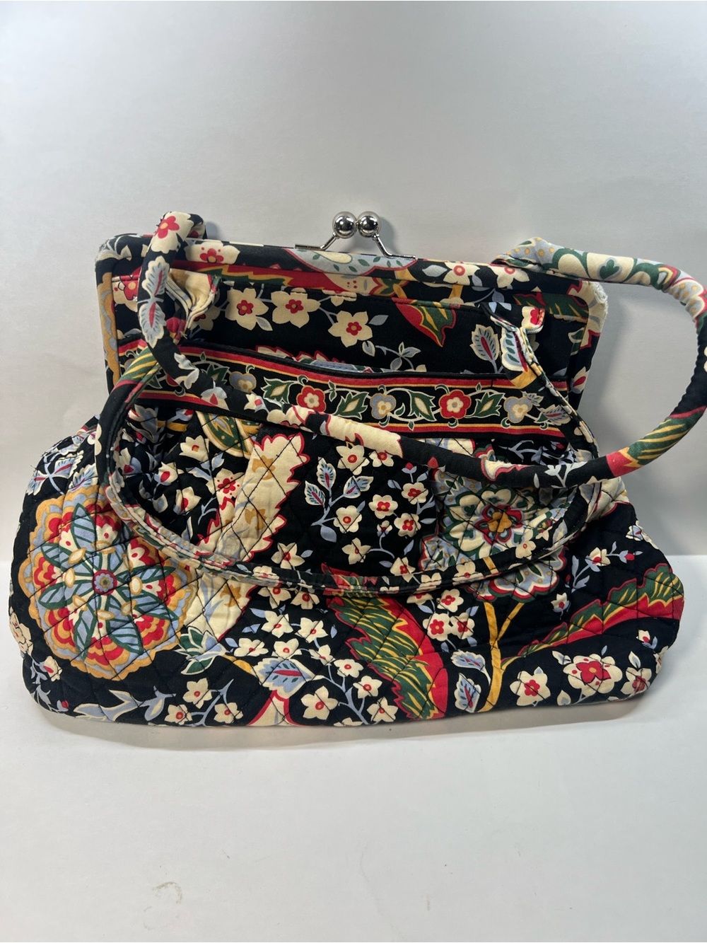 Vera Bradley Nouveau Bloom Kisslock Satchel with Matching Wallet